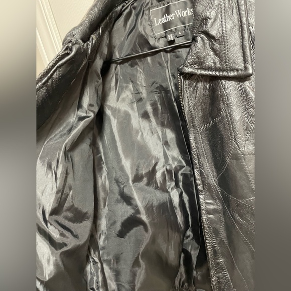 Genuine Leather patchwork Jacket PTP 19.5” - Picture 5 of 17